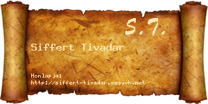 Siffert Tivadar névjegykártya