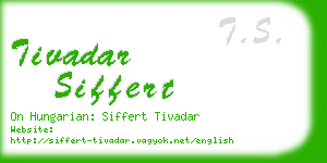 tivadar siffert business card